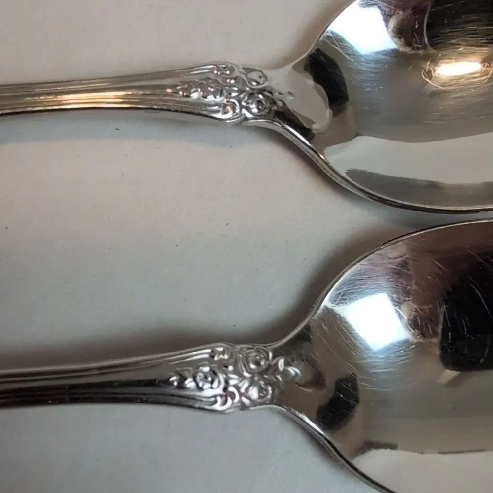 Elegant Oneida Silverplate Ornate Spoons - Set of 3 Soup Spoons & 3 Teaspoons
